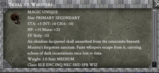 SKULL OF WHISPERS item card